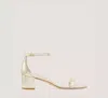 Stuart Weitzman Simplecurve 50 Sandal In Platino Gold