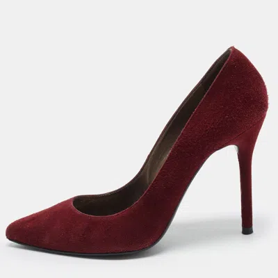 Pre-owned Stuart Weitzman Size 36 Burgundy Suede Pointed Toe Pumps