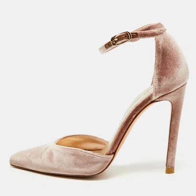 Pre-owned Stuart Weitzman Size 36 Purple Velvet Ankle Strap Pumps