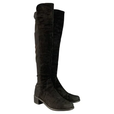 Pre-owned Stuart Weitzman Size 6 Black Nylon Boots