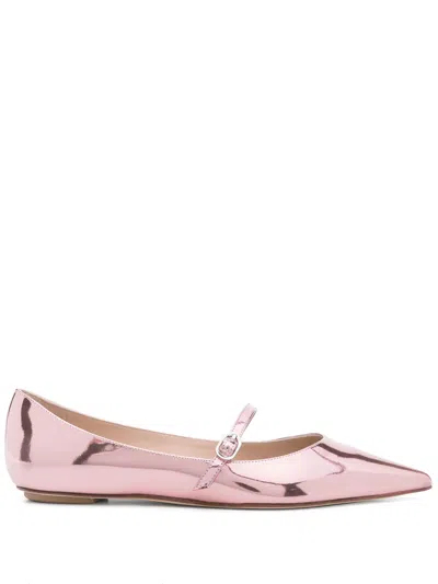 STUART WEITZMAN EMILIA MARY JANE FLAT BY STUART WEITZMAN,SK283 XKU PINK MARSHMALLOW
