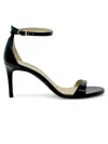 Stuart Weitzman Nudist Leather Ankle-strap Sandals In Black