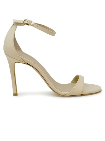 Stuart Weitzman Sk874 Ivory Leather Nudist Ii 100 Sandals In Neutral