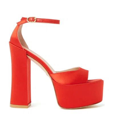 Stuart Weitzman Skyhigh 145mm Platform Sandals In Red