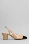 Stuart Weitzman Beige Slingback With Contrasting Toe In Beige