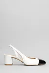 Stuart Weitzman Sleek 50 Calf Leather Slingback Pumps In White