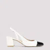 Stuart Weitzman Sleek 50 Calf Leather Slingback Pumps In Cr Bk Cream Black