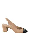 Stuart Weitzman Beige Slingback With Contrasting Toe In Neutral