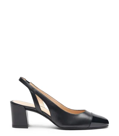 STUART WEITZMAN STUART WEITZMAN, SLEEK 50 SLINGBACK, JETZT IM TREND: BLOCKABSATZ, SCHWARZ, GLATTES KALBSLEDER/LACKLE