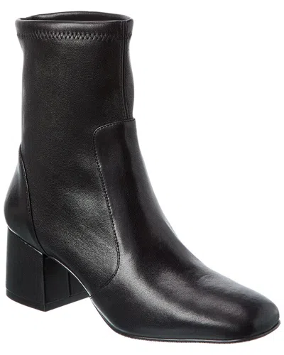 Stuart Weitzman Sleek 60 Leather Sock Bootie In Black