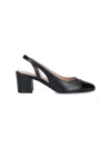 Stuart Weitzman 'sleek' Black Slingback Pumps With Block Heel