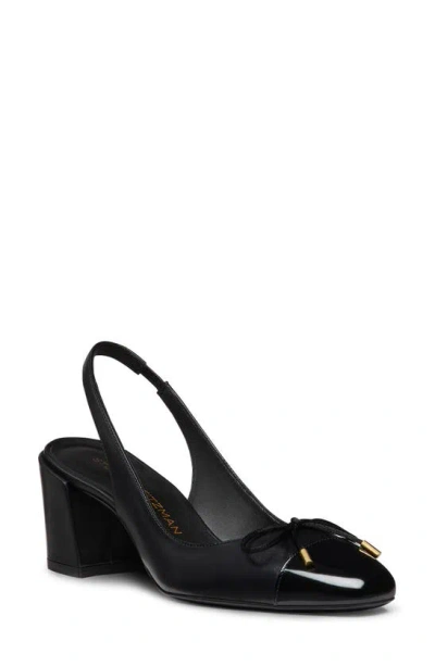 Stuart Weitzman Sleek Bow 50 Slingback Pump In Black