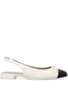 Stuart Weitzman Grey Slingback Ballet Shoes With Cap Toe And Bow Detail In Multi