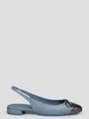 Stuart Weitzman Sleek Bow Slingback Flat In Blue