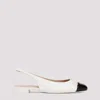 Stuart Weitzman Grey Slingback Ballet Shoes With Cap Toe And Bow Detail In Multi