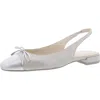 Stuart Weitzman Sleek Bow Slingback Womens Toe Cap Leather Slingback Sandals