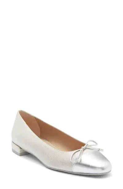 Stuart Weitzman Sleek Cap Toe Bow Flat In Animal Print