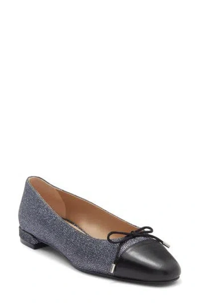 Stuart Weitzman Sleek Cap Toe Bow Flat In Multi