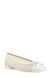 Stuart Weitzman Sleek Bow Flats White