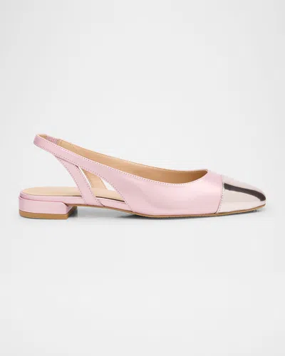 Stuart Weitzman Sleek Slingback Leather Pumps In Pink Marshmallow/cip
