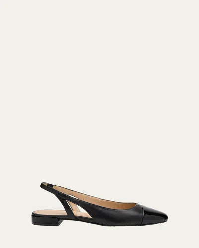 STUART WEITZMAN SLEEK LEATHER SLINGBACK BALLERINA FLATS