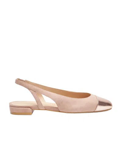 Stuart Weitzman Sleek Slingback Leather Pumps In Nude