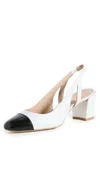 Stuart Weitzman Sleek Stitched High Heels In White