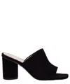 Stuart Weitzman Slideon Heeled Mules In Black
