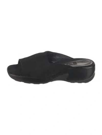 Pre-owned Stuart Weitzman Slides In Blue