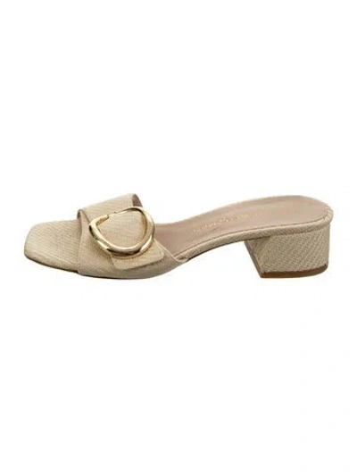 Pre-owned Stuart Weitzman Slides In Gold/metallic
