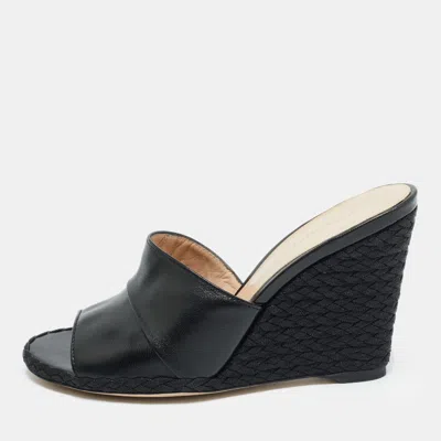 Pre-owned Stuart Weitzman Slidewalk Size 36 Black Leather Mules