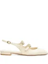 Stuart Weitzman Slingback Buckle Flats In Neutral