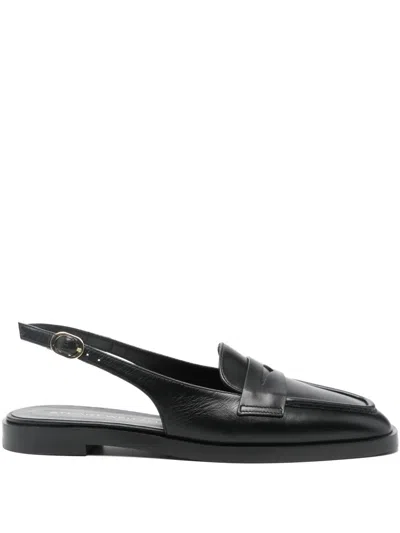 Stuart Weitzman Slingback Loafers In Black
