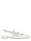 Stuart Weitzman Benni Metallic Mary Jane Ballerina Flats In Silver