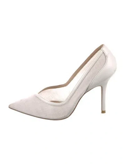 Pre-owned Stuart Weitzman Slingback Pumps In White