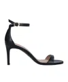 Stuart Weitzman Heel Buckle Open Toe Sandals In Black