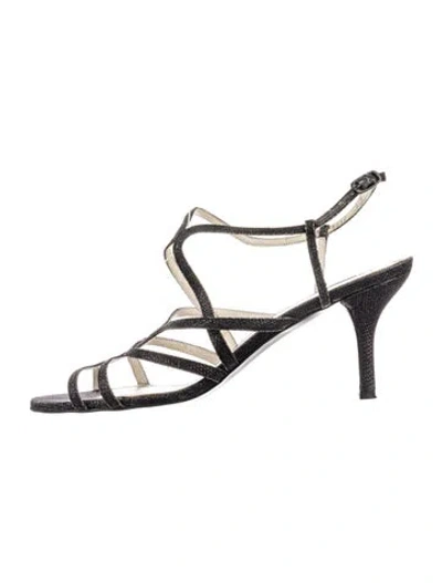 Pre-owned Stuart Weitzman Slingback Sandals In Black