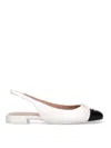 Stuart Weitzman Grey Slingback Ballet Shoes With Cap Toe And Bow Detail In Multi