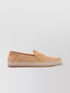 Stuart Weitzman Slip-on Loafers With Espadrille Sole And Suede Upper In Gold
