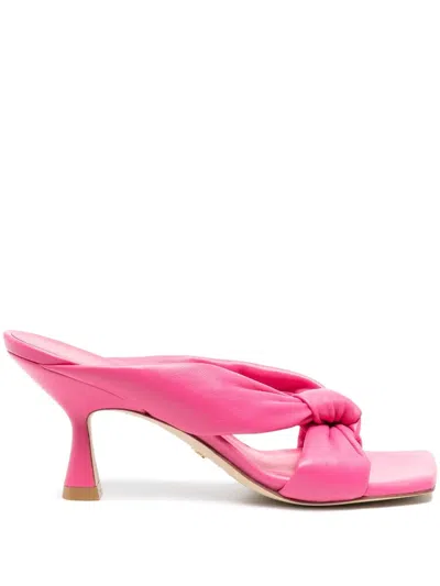Stuart Weitzman Slip-on Square-toe Sandals In Pink