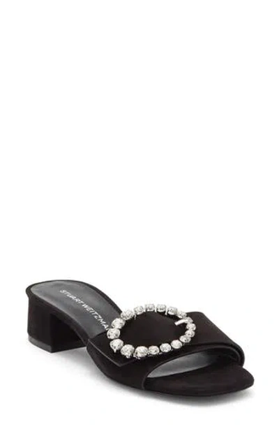 Stuart Weitzman Sloane 35 Slide Sandal In Black