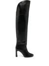 Stuart Weitzman Slouchy Leather Over-the-knee Boots In Black