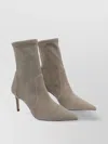 Stuart Weitzman Smokey Taupe Suede Stiletto Ankle Boots