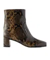 Stuart Weitzman Snake-effect Leather Ankle Boots In Multi