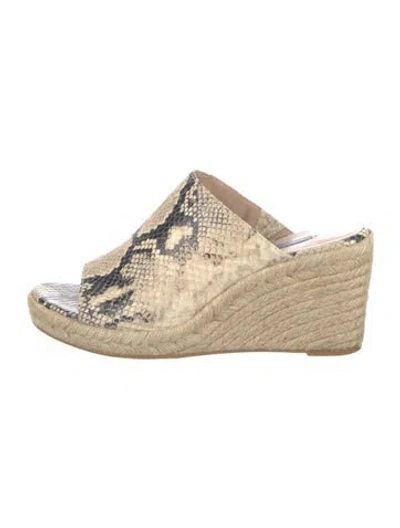 Pre-owned Stuart Weitzman Snakeskin Animal Print Espadrilles In Neutral