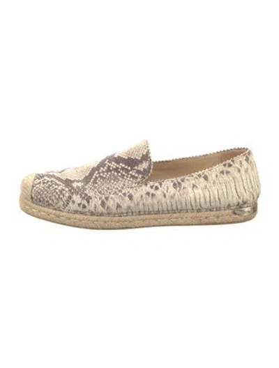 Pre-owned Stuart Weitzman Snakeskin Animal Print Espadrilles In Neutral