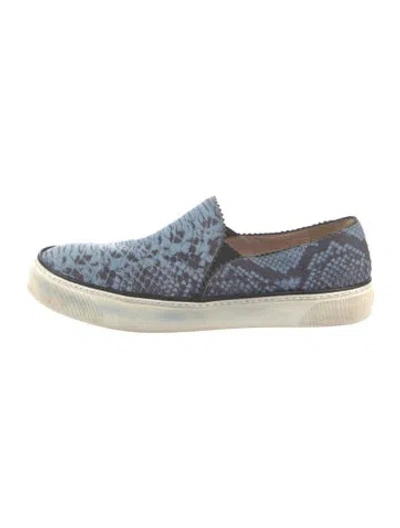 Pre-owned Stuart Weitzman Snakeskin Animal Print Loafers In Blue