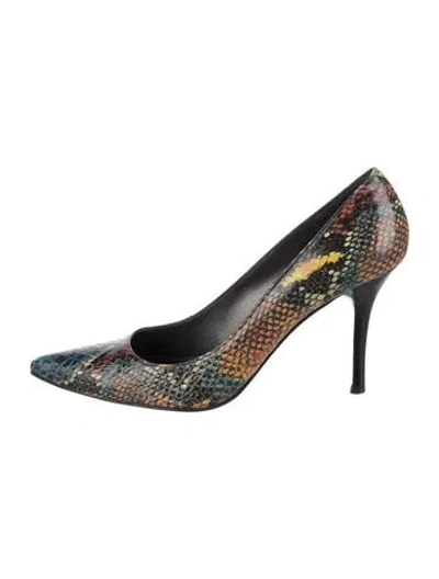 Pre-owned Stuart Weitzman Snakeskin Animal Print Pumps In Multi