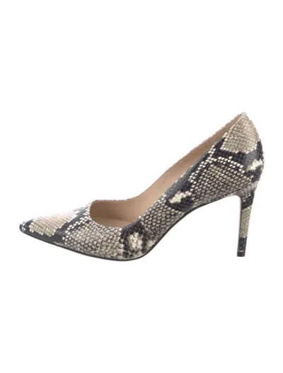 Pre-owned Stuart Weitzman Snakeskin Animal Print Pumps In Neutral