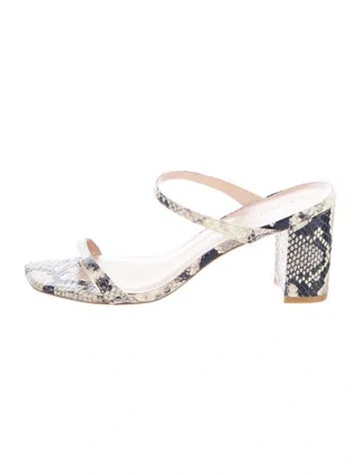 Pre-owned Stuart Weitzman Snakeskin Animal Print Slides